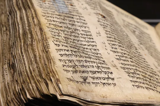 The Codex Sassoon is auctioned at Sotheby’s in New York City on May 17, 2023. According to Sotheby's the Codex Sassoon is the earliest and most complete Hebrew Bible ever discovered and will be offered for auction with an estimate of 30-50 million USD, making it the most valuable printed text or historical document ever offered. ANGELA WEISS / AFP