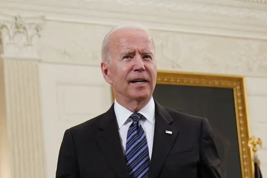 President Joe Biden leaves after speaking about crime prevention, in the State Dining Room of the White House in Washington, DC on June 23, 2021. President Biden unveiled new measures Wednesday to tackle gun violence against a backdrop of surging crime that his Republican rivals have seized on for weeks.