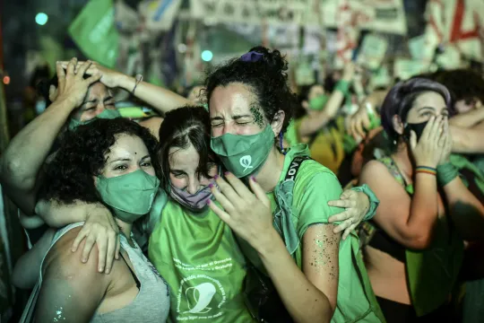 Vreugde bij pro-choice in Argentinië op 30 december 2020