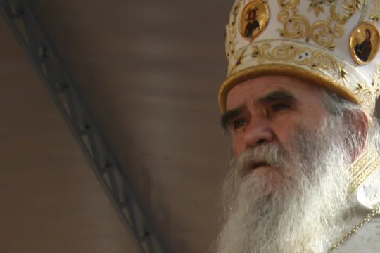 Servisch-orthodoxe metropoliet  Amfilohije Radovic van Montenegro