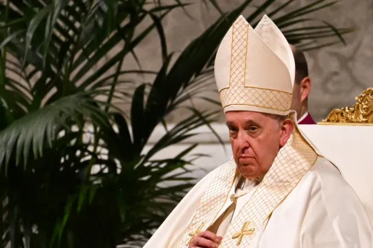 Pope Francis looks on as celebrates mass for Our Lady of Guadalupe on December 12, 2022 at St. Peter's basilica in The Vatican.  Andreas SOLARO / AFP