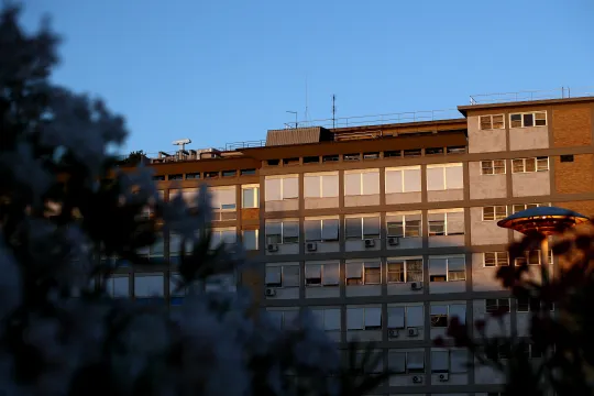 This photograph shows the Policlinico A. Gemelli Hospital in Rome on July 6, 2021, where Pope Francis arrived on 4 July to undergo scheduled surgery. Pope Francis, 84, was recovering in hospital from surgery for an inflamed large colon, a potentially painful condition that could see him bed-bound for several days. 