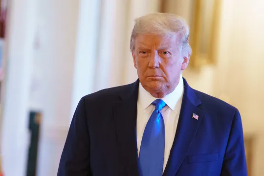US President Donald Trump arrives for an event honoring Bay of Pigs veterans in the East Room of the White House in Washington, DC on September 23, 2020. MANDEL NGAN / AFP
