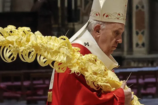 Paus bij Palmpasen Vaticaan 2021