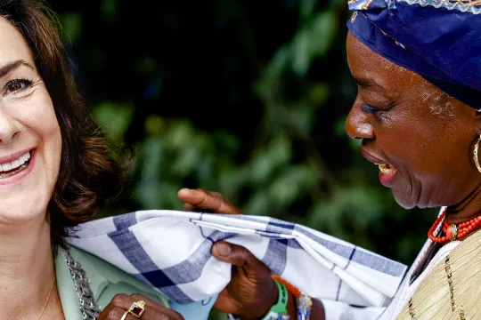 urgemeester Femke Halsema tijdens de landelijke herdenking in het Oosterpark van het slavernijverleden. Het is 158 jaar geleden dat Nederland bij wet de slavernij heeft afgeschaft in Suriname en het Caribisch deel van het Koninkrijk. ANP KOEN VAN WEEL  femke halsema