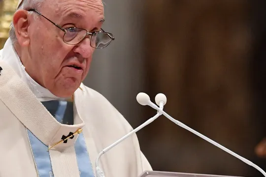 Pope Francis celebrates the New Year's day mass in St. Peter's Basilica at the Vatican on January 1, 2022.