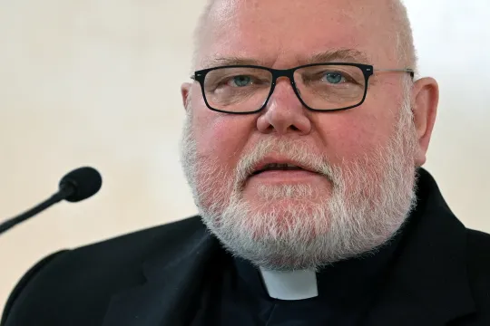 Cardinal Reinhard Marx, the current archbishop of Munich and Freising, addresses a press conference on January 27, 2022 in Munich, southern Germany, to comment on a report on child sex abuse in the Catholic Church. The report published on January 20, 2022 by law firm Westpfahl Spilker Wastl (WSW) was commissioned by the archdiocese of Munich and Freising to examine how abuse cases were dealt with between 1945 and 2019. It found indications of sexually abusive behaviour in 235 people it investigated, includi