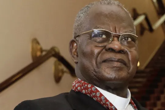 Congolese Cardinal Laurent Monsengwo pictured during a meeting at the senate at the federal parliament in Brussels, Monday 25 February 2019. 