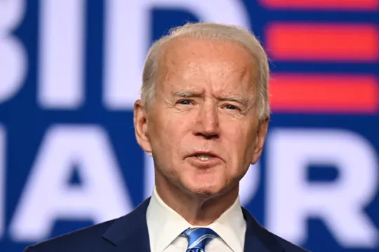 Presidentskandidaat Joe Biden op 4 november 2020