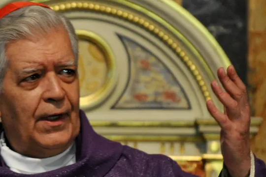 Cardinal Jose Urosa Savino from Venezuela celebrates a mass to commemorate Venezuelan President Hugo Chavez, who died at the age of 58 on March 5, in a church in central Rome, on March 8, 2013. 