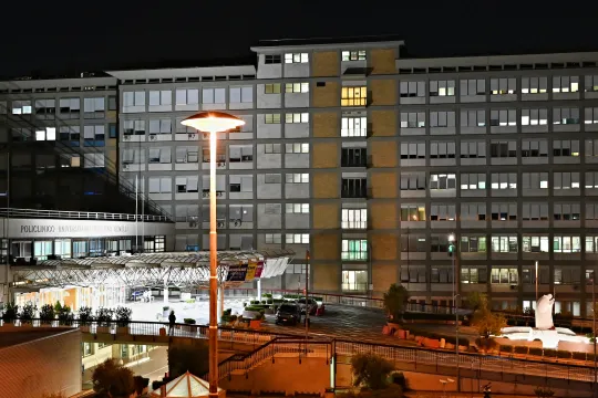A night view of the Policlinico A. Gemelli Hospital in Rome, where Pope Francis arrived in the early afternoon to undergo a surgery on July 4, 2021. His Holiness Pope Francis went to the Policlinico A. Gemelli hospital in Rome to undergo a scheduled surgery for a symptomatic diverticular stenosis of the colon. 