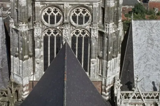 De Sint-Janskathedraal van ’s-Hertogenbosch is momenteel niet goed beschermd tegen de elementen omdat het 70-meter hoge dak versleten is