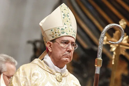 Monsignor Miguel Angel Ayuso Guixot (C) attends Pope Francis' Mass for his ordination in St. Peter's Basilica at the Vatican, 19 March 2016. EPA/GIUSEPPE LAMI