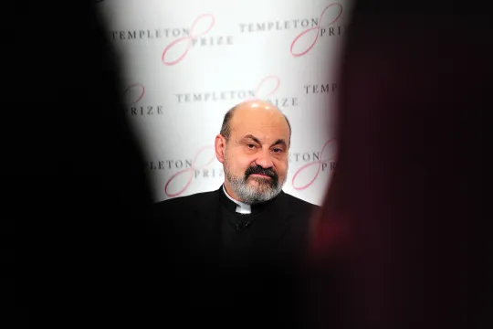 Czech priest and intellectual Tomas Halik attends a press conference in central London on March 13, 2014, in which he was announced as the winner of the 2014 Templeton Prize. The Templeton Prize honours a living person who has made "an exceptional contribution to affirming life's spiritual dimension, whether through insight, discovery, or practical works". AFP PHOTO / CARL COURT CARL COURT / AFP