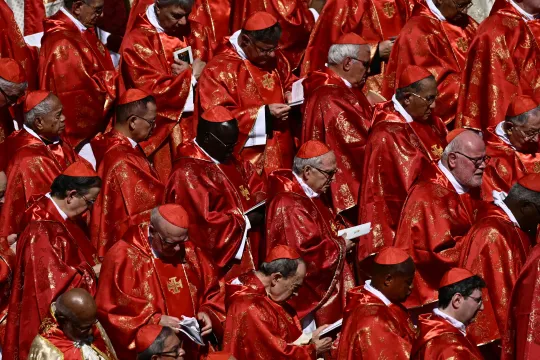 Cardinals attend the late Pope Francis' funeral ceremony at St Peter's Square at the Vatican on April 26, 2025. Filippo MONTEFORTE / AFP