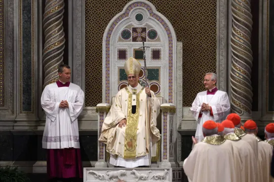 Pope Leo XIV takes possession of the Roman Cathedra in the Papal Basilica of Saint John Lateran in Rome, Italy, 25 May 2025. EPA/MASSIMO PERCOSSI