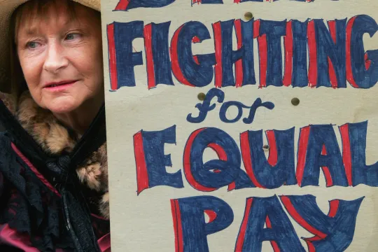 Vrouw in protest 