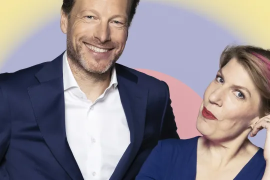 Man en vrouw lachend