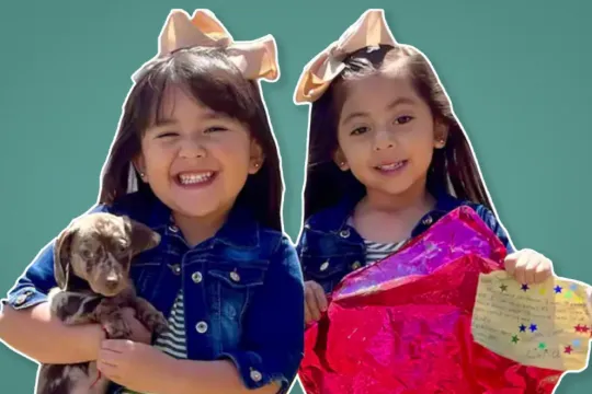 Gianella and Luna met hun nieuwe hond