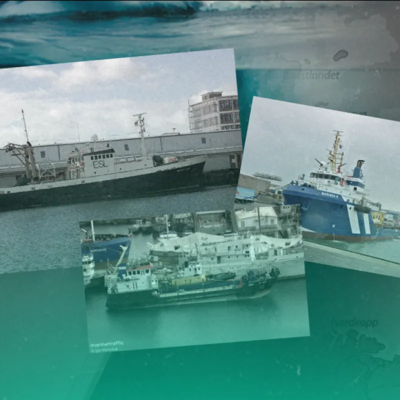 illustratie met foto's van Russische schepen