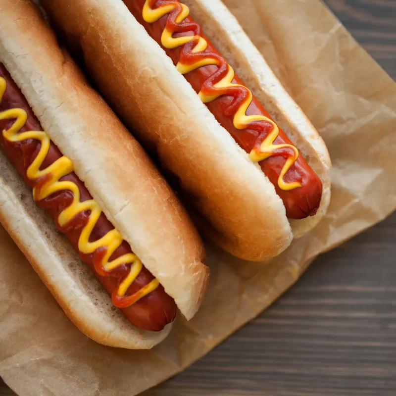 Twee broodjes hotdog