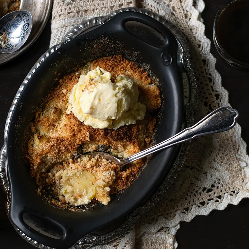 peer dessert recepten binnenstebuiten crumble