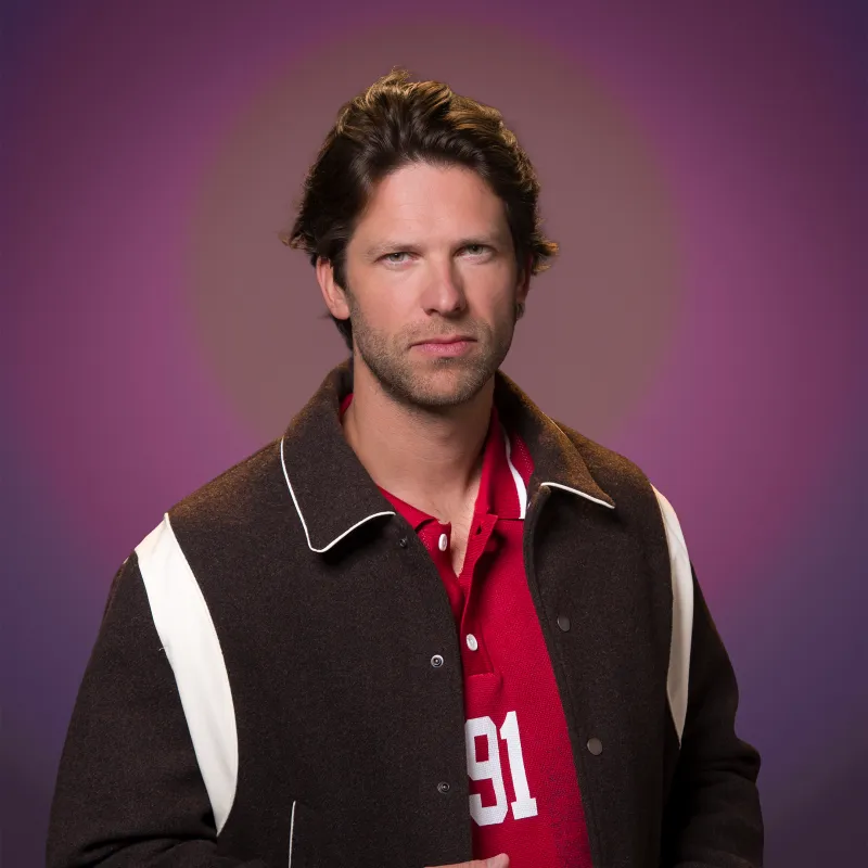 Man in baseball jack