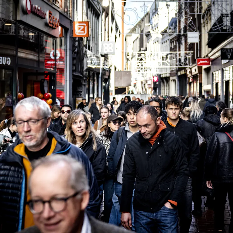 Mensen in de Kalverstraat