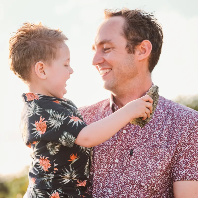 Sander en zijn zoon Ollie