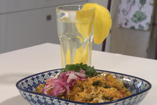 Vegetarische Indiase biryani BinnensteBuiten Vegetarische Indiase biryani
