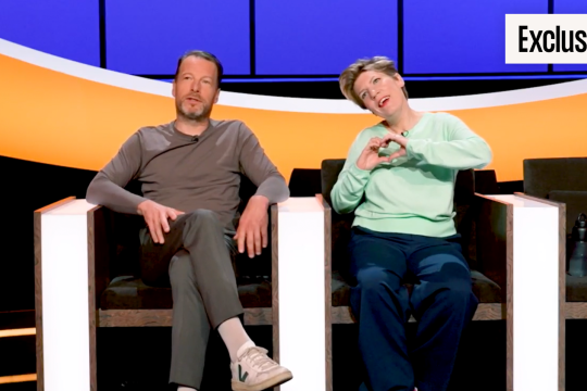 Herman en Paulien in De slimste mens studio