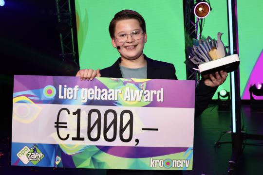 Marijn wint de Lief gebaar Award 
