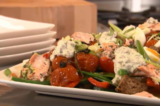 maaltijdsalade recept zalm groenten