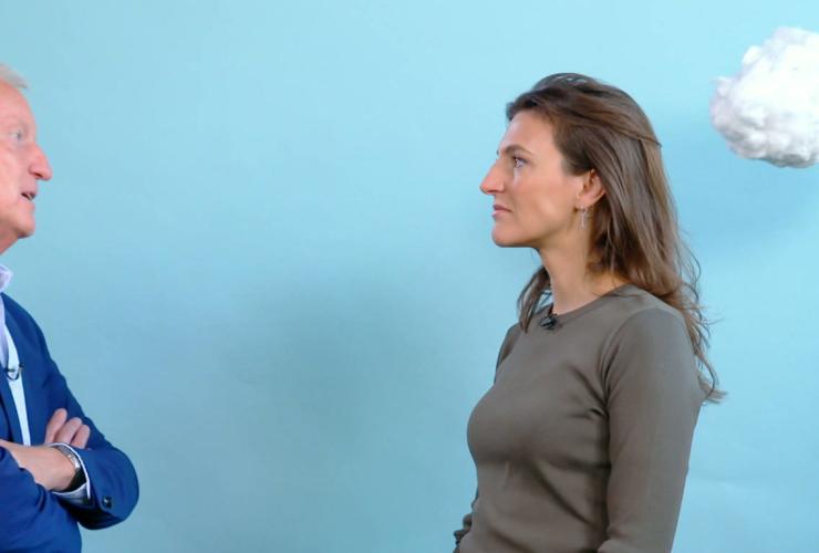 Anna Gimbrere in Zinzoekers voor een blauw scherm