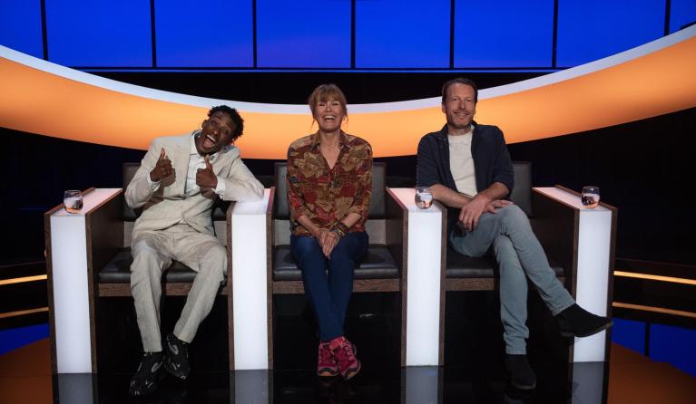 KRO-NCRV De slimste mens 24e seizoen - Appie Mussa, Fay Lovsky en Herman van der Zandt