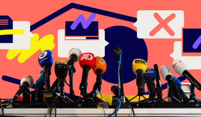 Illustratie met microfoons