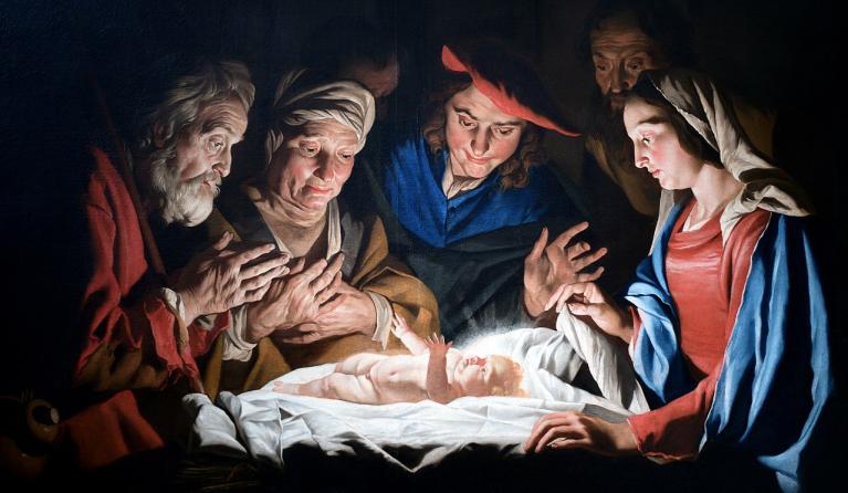 Geboorte van Christus door M Stomer