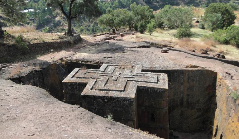 Kerk van St. Joris in Lalibela.