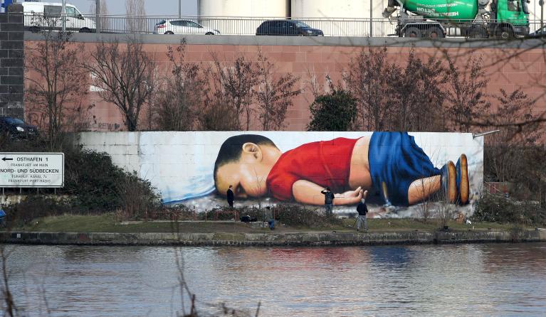 straatkunst Alan Kurdi 