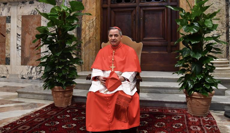 Giovanni Angelo Becciu op 28 juni 2018 vlak na zijn kardinaalscreatie (foto: AFP/Andreas Solaro.