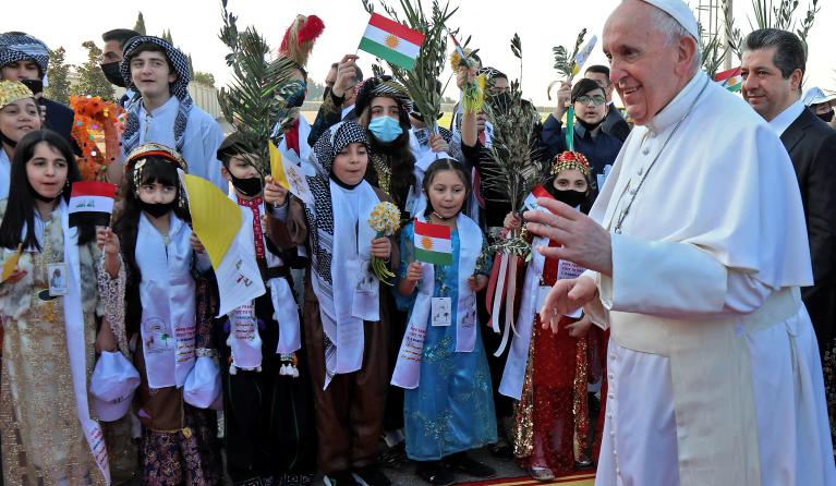 Paus ontvangen in Iraaks-Koerdistan