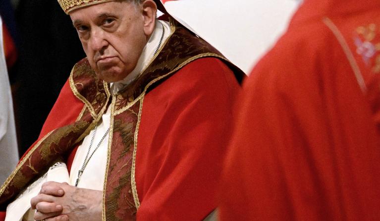 Pope Francis leads a mass for the Solemnity of Saints Peter and Paul on June 29, 2022 at St Peter's basilica. Tiziana FABI / AFP