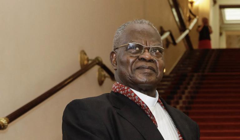 Congolese Cardinal Laurent Monsengwo pictured during a meeting at the senate at the federal parliament in Brussels, Monday 25 February 2019. 