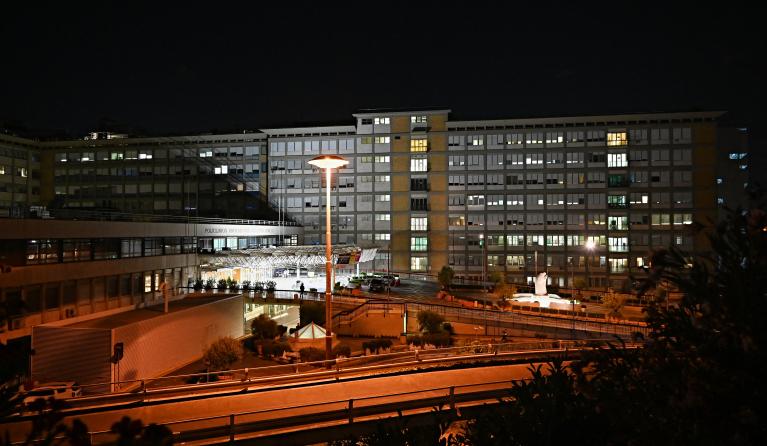 A night view of the Policlinico A. Gemelli Hospital in Rome, where Pope Francis arrived in the early afternoon to undergo a surgery on July 4, 2021. His Holiness Pope Francis went to the Policlinico A. Gemelli hospital in Rome to undergo a scheduled surgery for a symptomatic diverticular stenosis of the colon. 