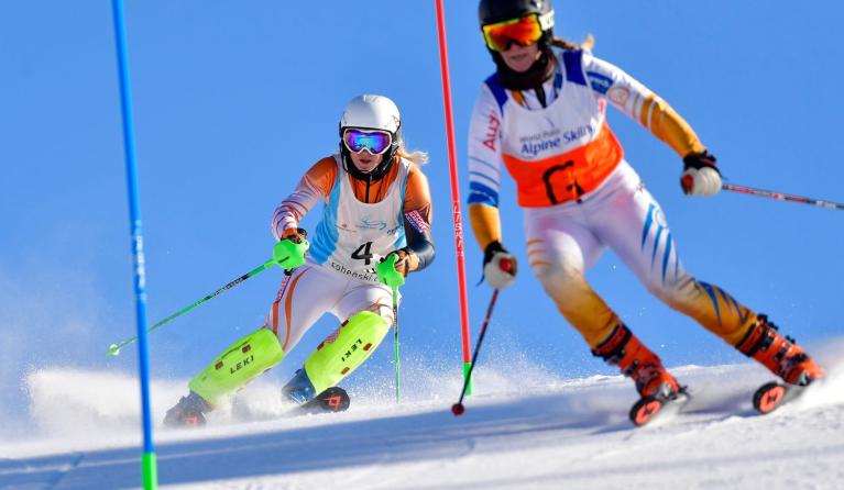 Maaike Bennink op de slalom