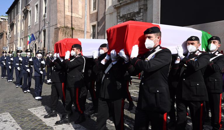 Carabinieri staatsbegrafenis Rome