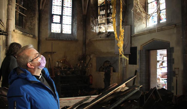noorbeek brand in kerk