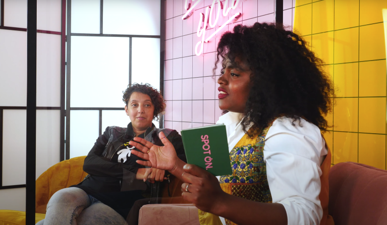 rowan en dionne in de spot on studio