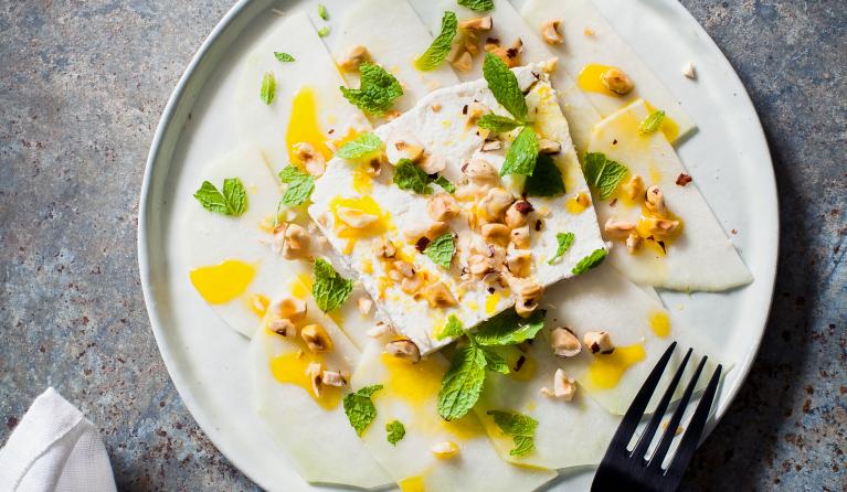 knolselderij gerecht carpaccio kerstmenu