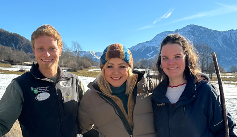 Anita, Yvon en Lukas in de bergen